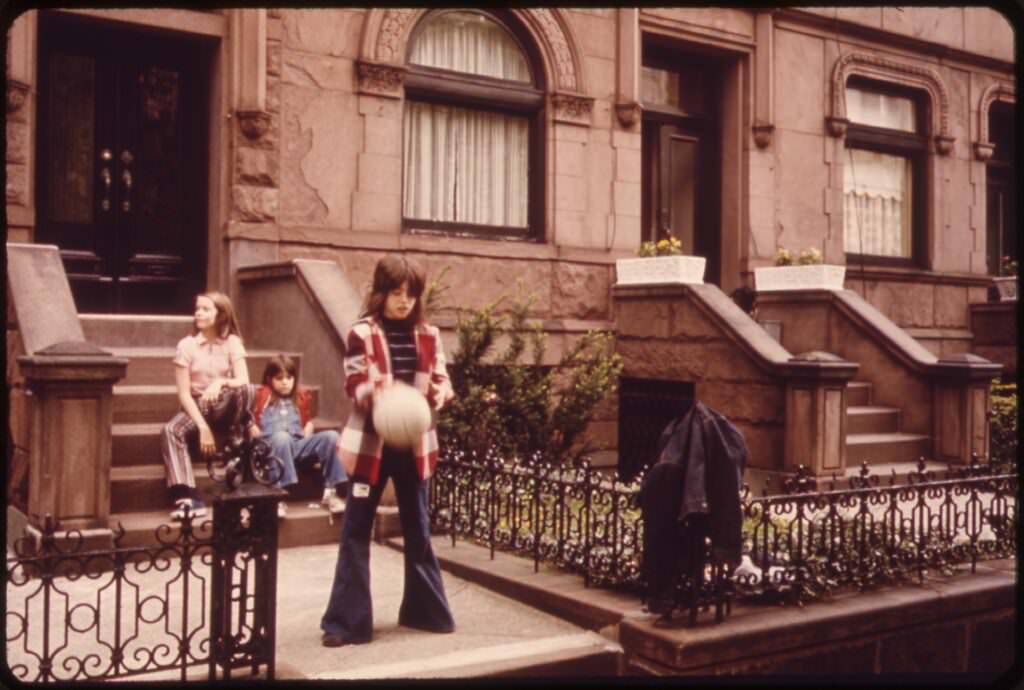 Small, Well-Cared-For Gardens with Wrought-Iron Fences Adorn these Houses on 3rd Street near Prospect Park, Brooklyn