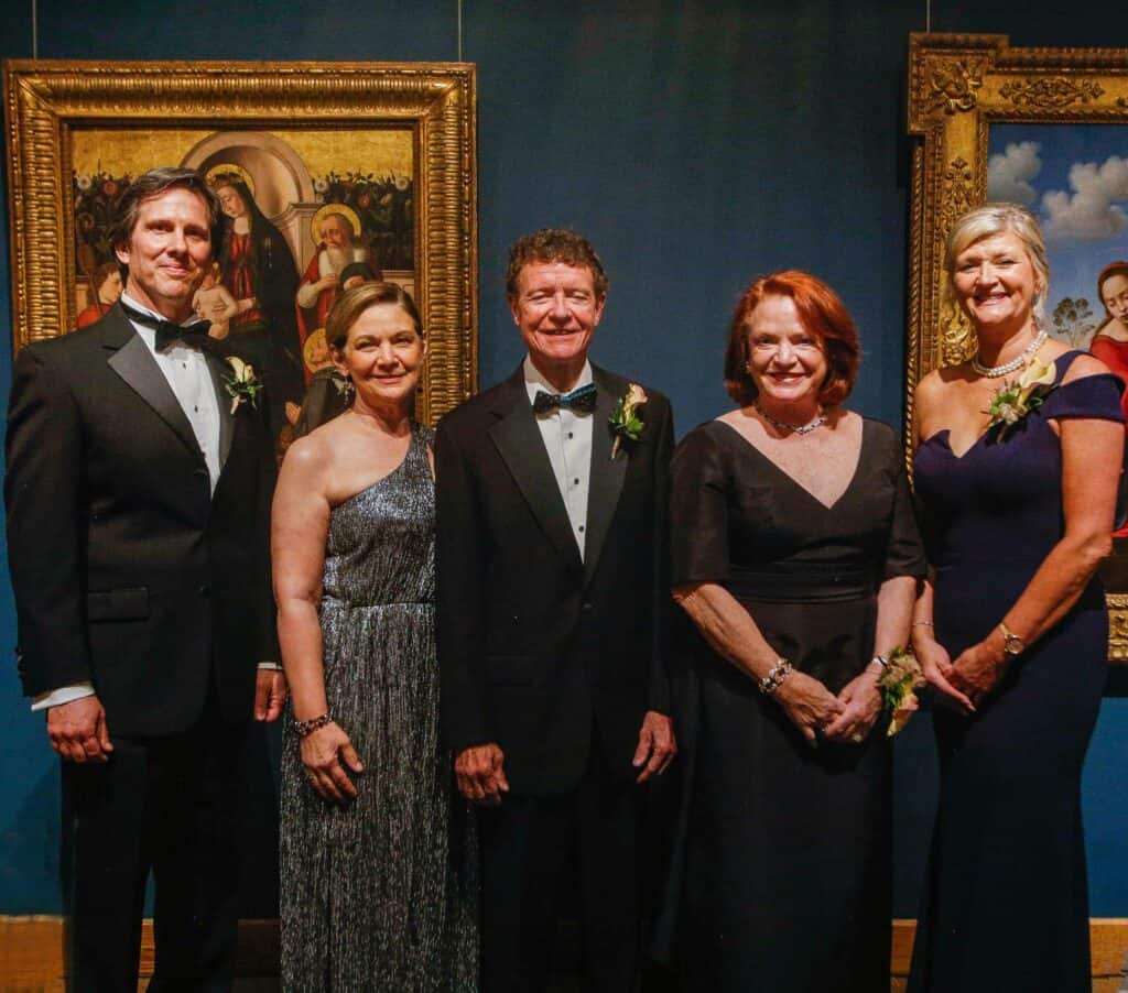 AAM President and CEO Max Weintraub, Gala Chair Val Johnson, 2023 Gala Honoree Christian F. Martin IV, Honorary Chair Jamie P. Musselman, Board of Trustees Chair Michelle R. Stringer in Kress Gallery
