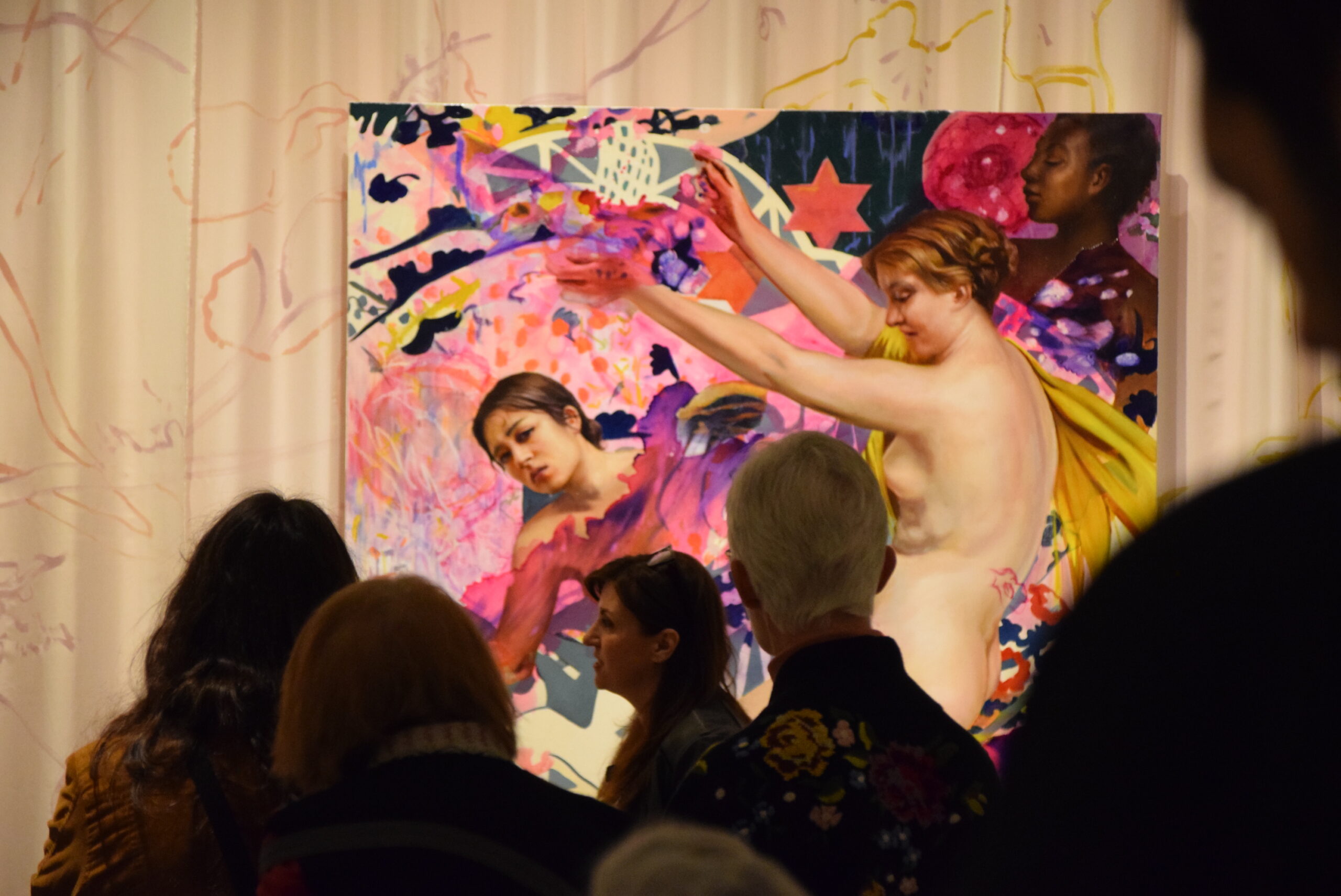 Angela Fraleigh leading a gallery talk