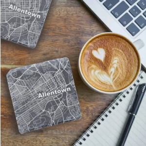 Allentown Street Map Engraved Coaster