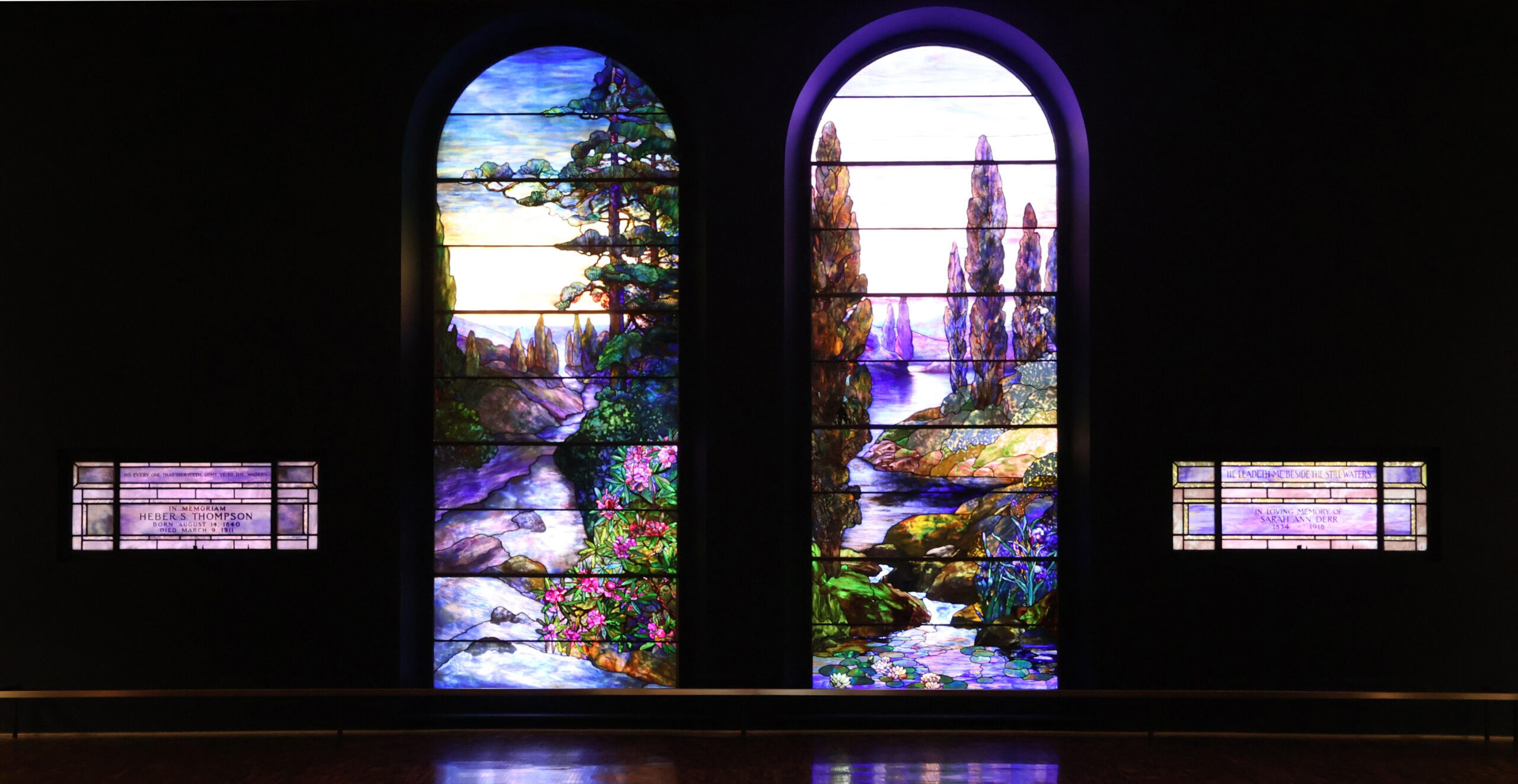 Landscape Memorial Windows by Tiffany Studios Landscape Memorial Windows by Tiffany Studios